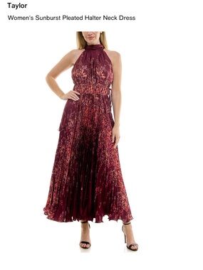 Taylor One-Shoulder Pleated Maxi Dress in Burgundy Floral
